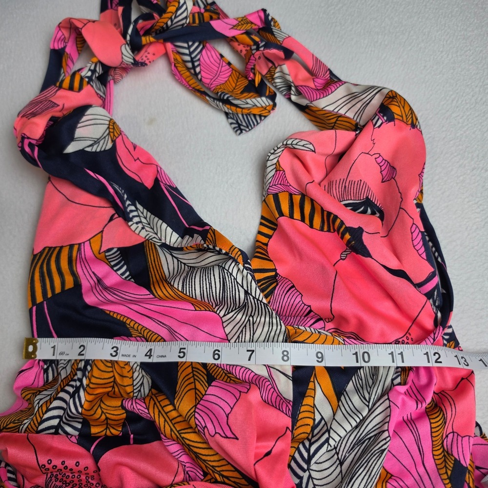 Calypso Bermuda Pink Floral Halter Wrap Maxi Dress Size 8 Fits Small - Picture 6 of 7